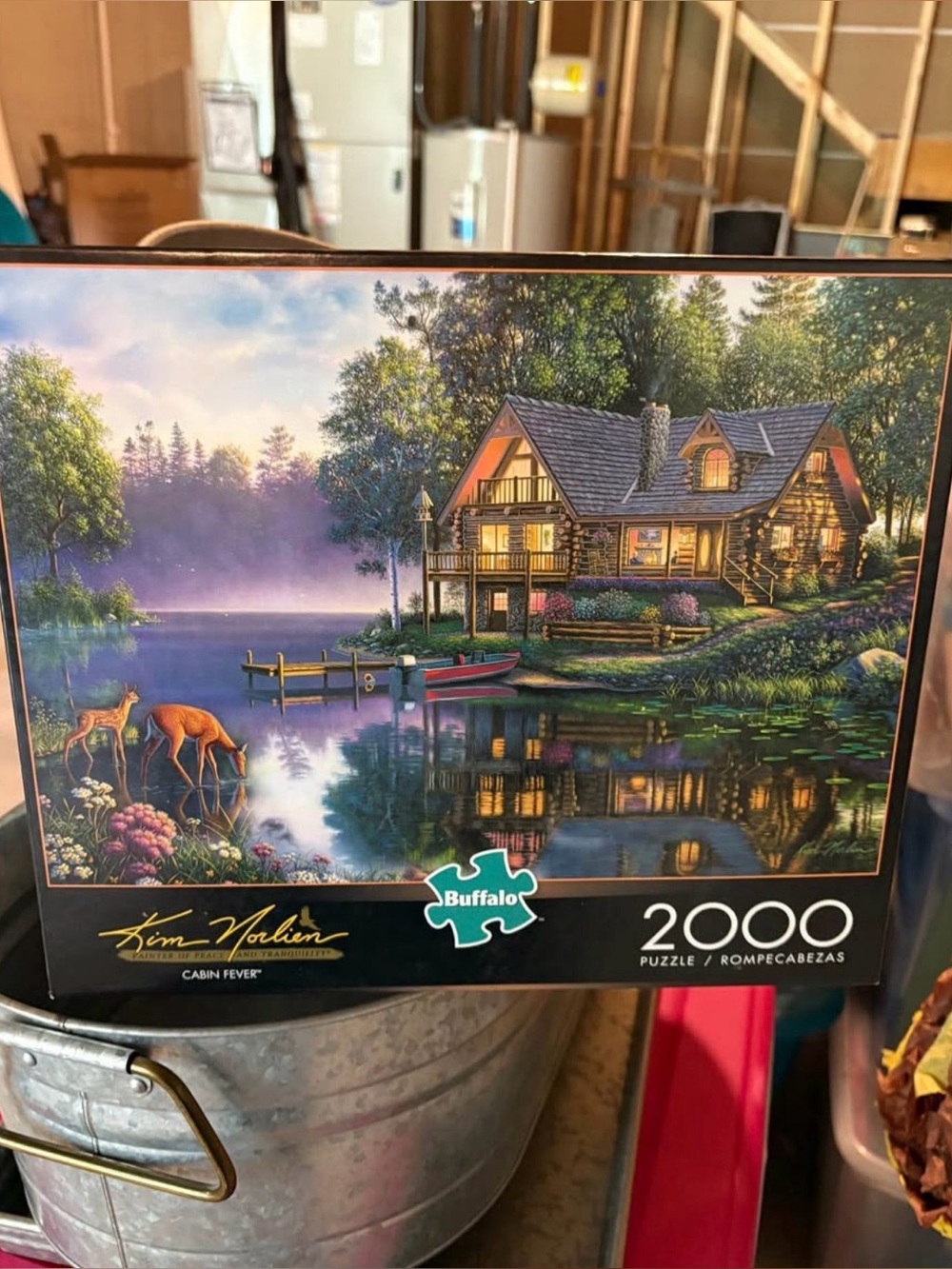 Buffalo 2000-Piece Cabin Fever Jigsaw Puzzle - Scenic Lake Cabin (Multicolor)